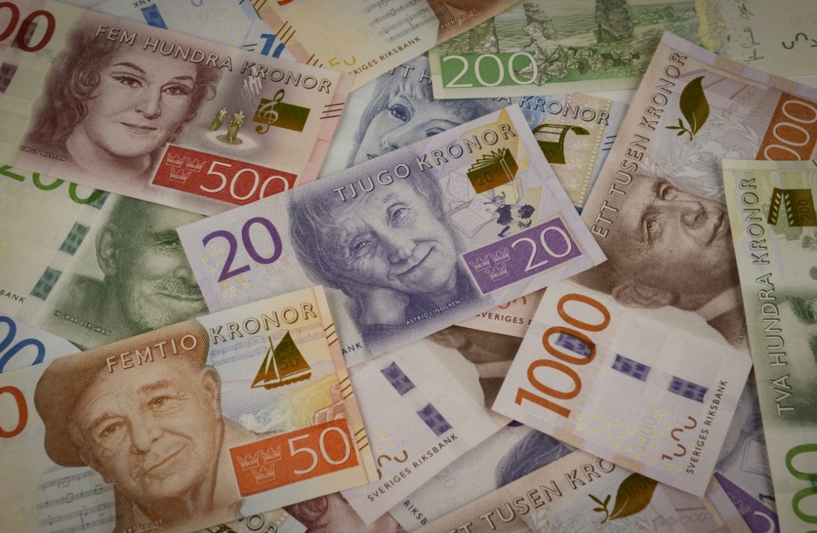 chwedisches Geld verschiedene Geldscheine Banknoten