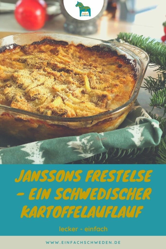 Ein sehr beliebtes Gericht in der schwedischen Küche, vor allem zu besonderen Anlässen, ist Janssons Frestelse. Ein Kartoffelauflauf mit Anschovis. #einfachschweden #janssonsfrestelse #schwedischeküche