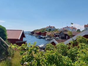 Auswandern Schweden bohuslän rote Häuser Meer