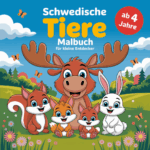 Malbuch Cover schwedische Tiere Beschäftigung kreativ ausmalen Schweden